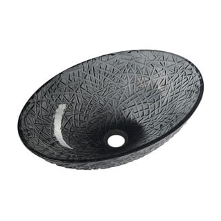Lavabo nero in vetro 50x36 cm Purus – Sapho