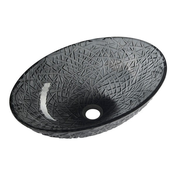 Lavabo nero in vetro 50x36 cm Purus – Sapho