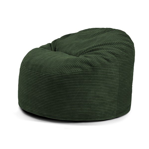Pouf a sacco per bambini verde con rivestimento in velluto a coste Om 85 – SLOWDOWN