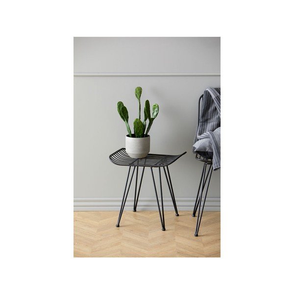 Sgabello in metallo nero Svale - Villa Collection-image-1
