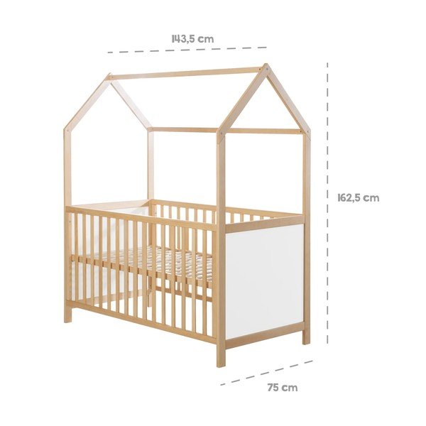 Lettino in colore bianco e naturale 70x140 cm - Roba-image-4