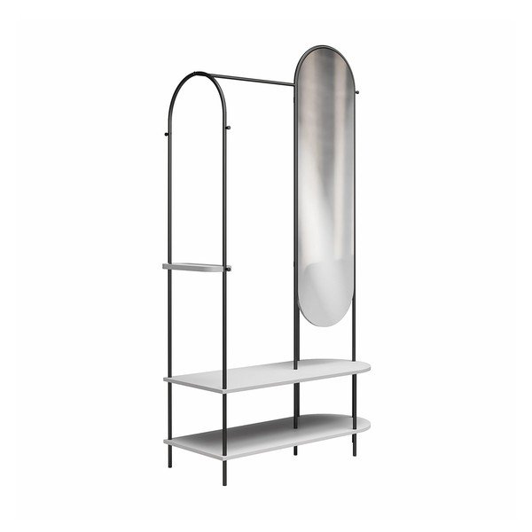 Set di mobili da ingresso nero/grigio in metallo 101x183x43 cm Anastacia – Støraa