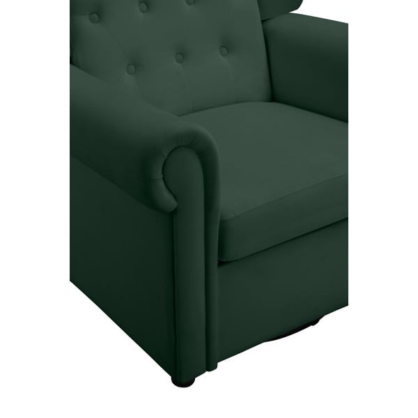 Sedia a dondolo chesterfield in velluto verde Lillyse - Støraa-image-1