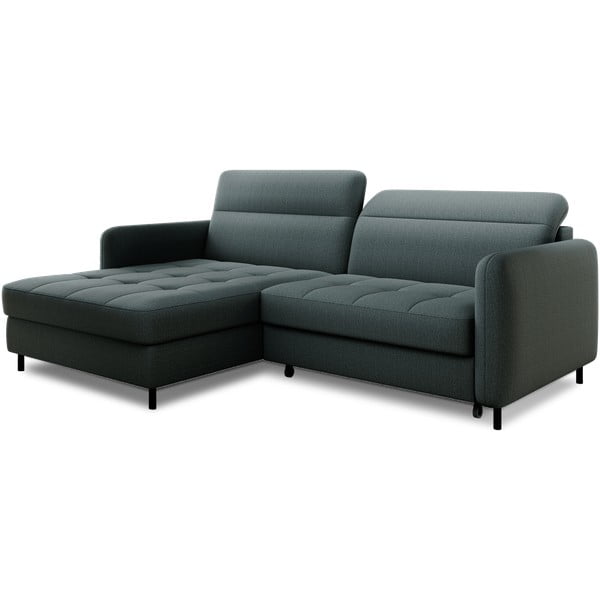 Divano angolare verde polveroso allungabile/con contenitore (con penisola a sinistra/con chaise lounge) e rivestimento in velluto Gomsi – ELTAP-image-2