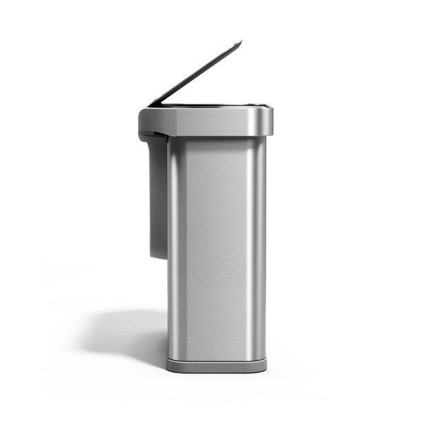 Cestino per la spazzatura argentato in acciaio per raccolta differenziata/con sensori contactless 34+24 l Dual Sensor – simplehuman-image-4