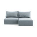 Divano angolare blu allungabile/con contenitore (con penisola a destra/con chaise lounge) con rivestimento in velluto Kalena – Makamii