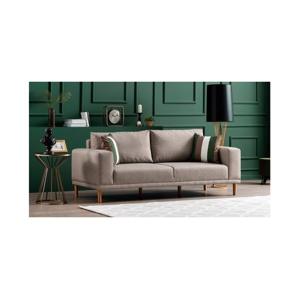 Divano a tre posti crema Franz - Balcab Home-image-3