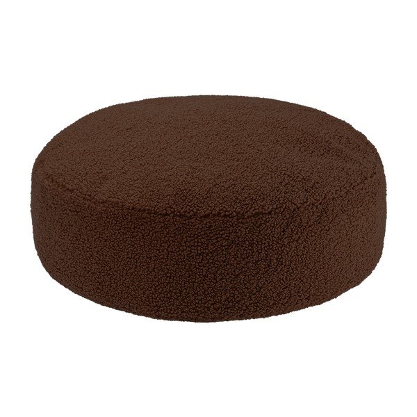 Pouf per bambini marrone scuro con rivestimento in bouclé Warm Hazel – Wigiwama