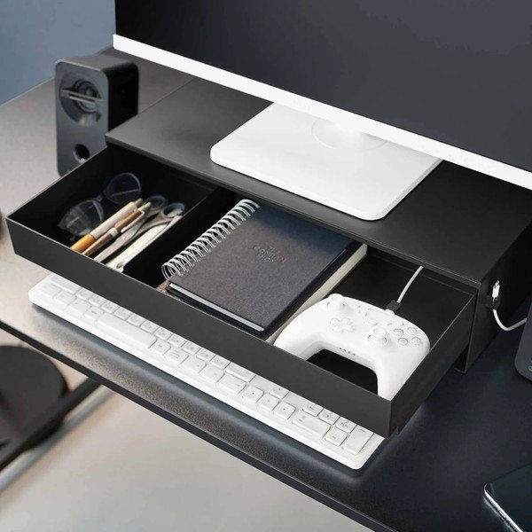 Supporto per monitor nero in metallo Tower – YAMAZAKI-image-2
