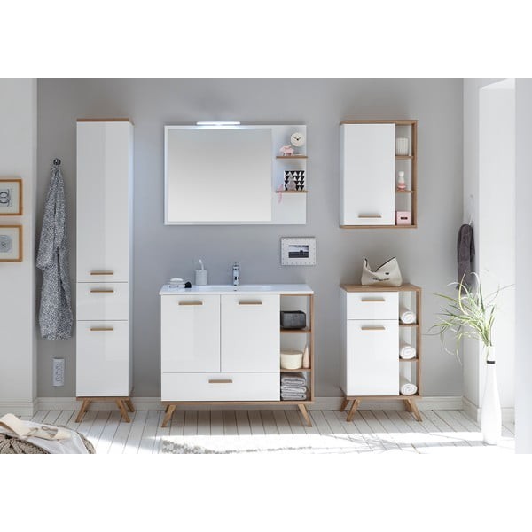 Specchio da parete con mensole 100x75 cm Set 923 - Pelipal-image-1