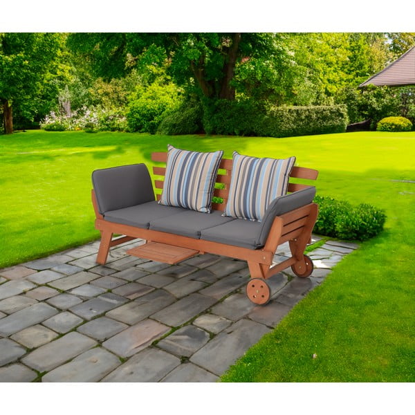 Panca da giardino marrone in legno massiccio Rincon – Garden Pleasure-image-1