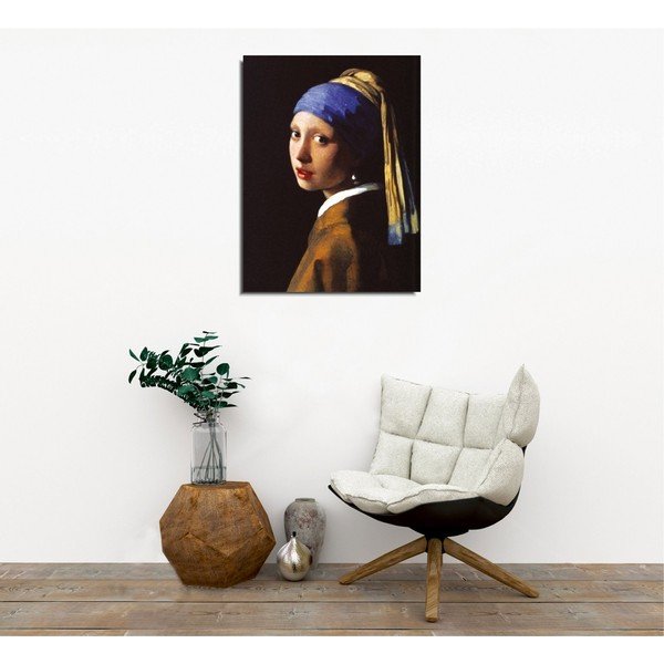 Riproduzione murale su tela Johannes Vermeer La ragazza con la perla, 30 x 40 cm Johannes Vermeer - The Girl with Pearl - Wallity-image-1