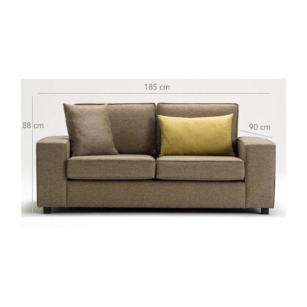 Divano a due posti marrone Doty - Balcab Home-image-3