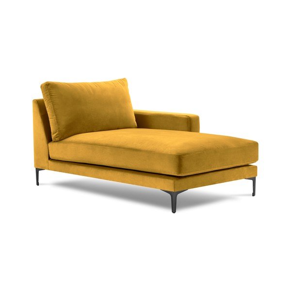 Poltrona lounge in velluto giallo, angolo destro Harmony - Kooko Home