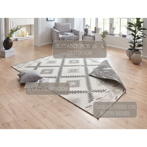Tappeto da esterno grigio e crema , 290 x 200 cm Malibu - NORTHRUGS-image-4