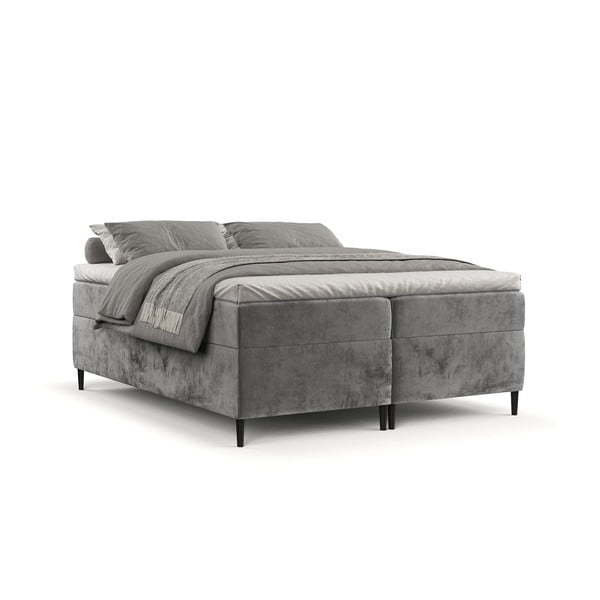 Letto boxspring grigio scuro con contenitore 180x200 cm Araya - Maison de Rêve-image-2