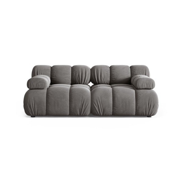 Divano componibile grigio chiaro con rivestimento in velluto 188 cm – Micadoni 