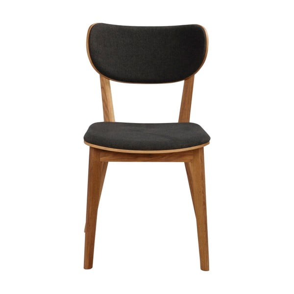 Sedia da pranzo in rovere marrone con seduta grigio scuro Cato - Rowico-image-3