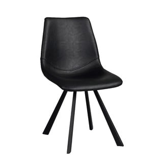Sedia da pranzo nera con gambe nere Alpha - Rowico