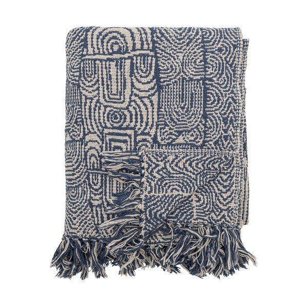 Coperta blu in misto cotone 130x160 cm Bresso – Bloomingville