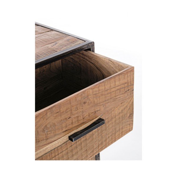 Credenza di colore naturale in acacia massiccia 90x90x40 cm Elmer – Bizzotto-image-4