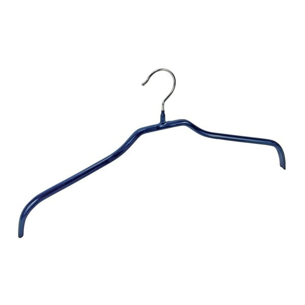 Set di 4 appendiabiti antiscivolo blu e supporti Hanger Slim - Wenko