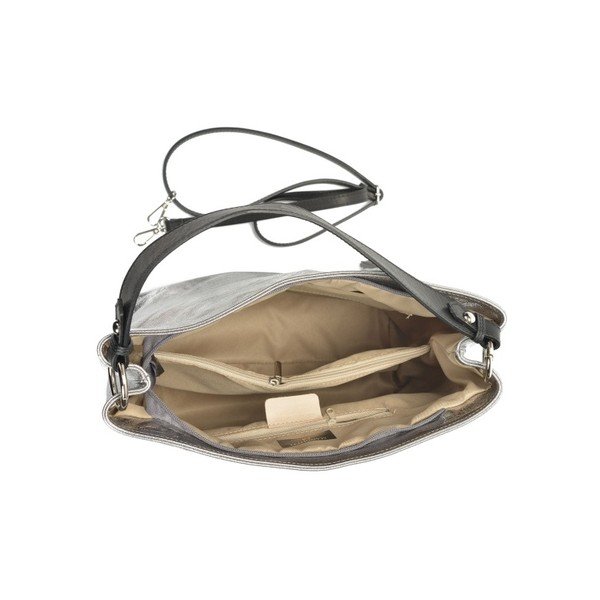 Kožená kabelka ve stříbrné barvě Mangotti Bags Studo-image-2