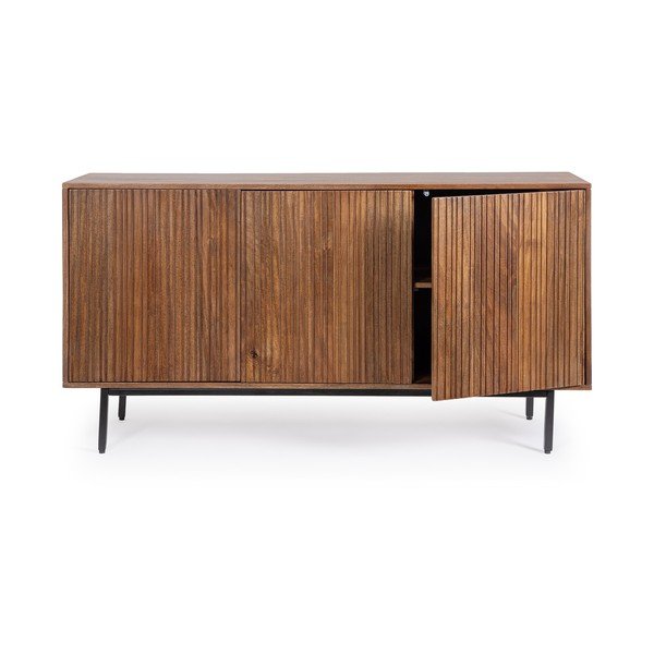 Credenza di colore naturale in mango massiccio 140x75x40 cm Tadita – Bizzotto-image-4