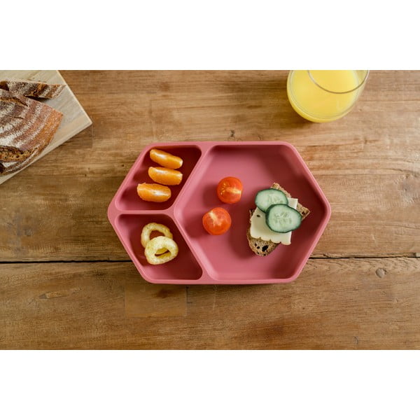 Piatto per bambini rosso in silicone 16x25 cm – Kindsgut-image-1