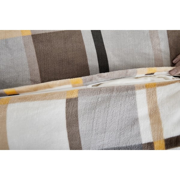 Biancheria da letto grigia/marrone in micropile per letto singolo 140x200 cm – My House-image-2