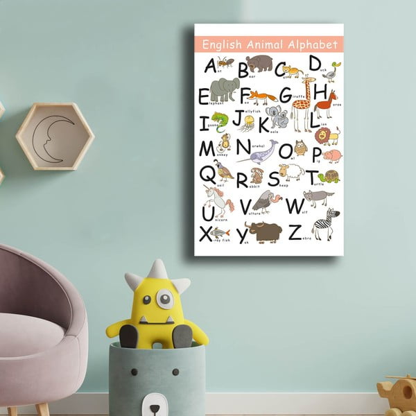 Quadro per bambini 45x70 cm Alphabet - Wallity-image-1