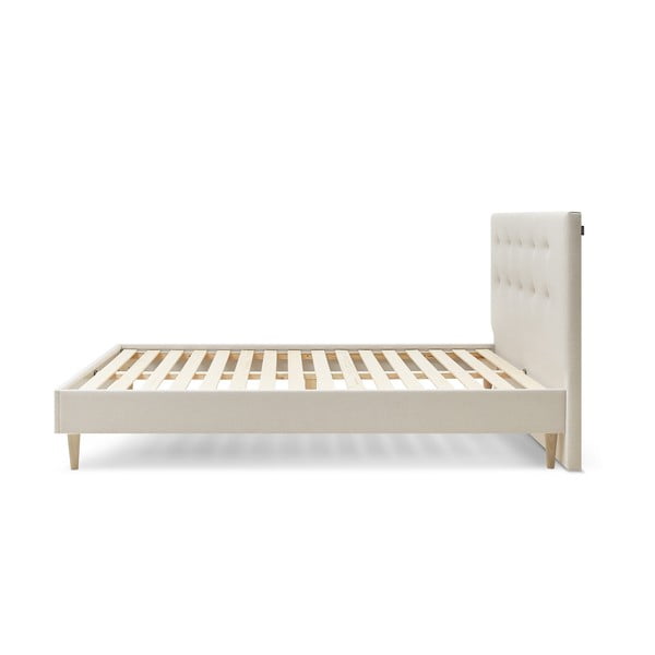 Letto matrimoniale imbottito beige con griglia 180x200 cm Rory - Bobochic Paris-image-3