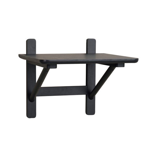 Comodino nero in rovere con mensole Camrose - Rowico-image-2