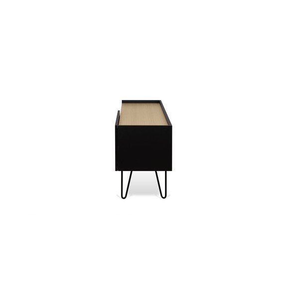 Cassettiera nera con ripiano e anta , 140 x 59 cm Nina - TemaHome-image-2