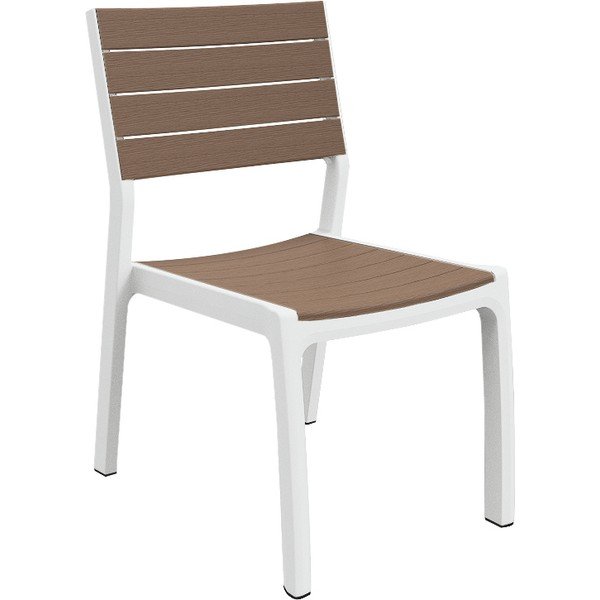 Sedia da giardino in plastica bianco-marrone Harmony - Keter