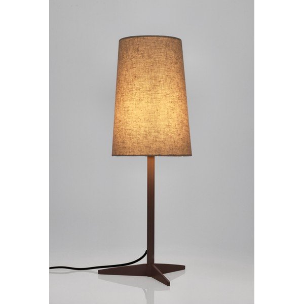 Lampada da tavolo beige in metallo con paralume in tessuto (altezza totale 60 cm) Assam – Bizzotto-image-1