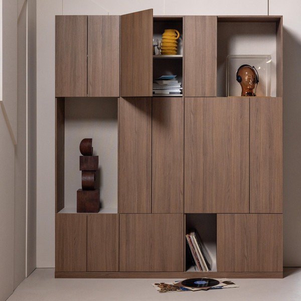 Mobile componibile colore naturale scuro 188x215 cm Build – WOOOD-image-1