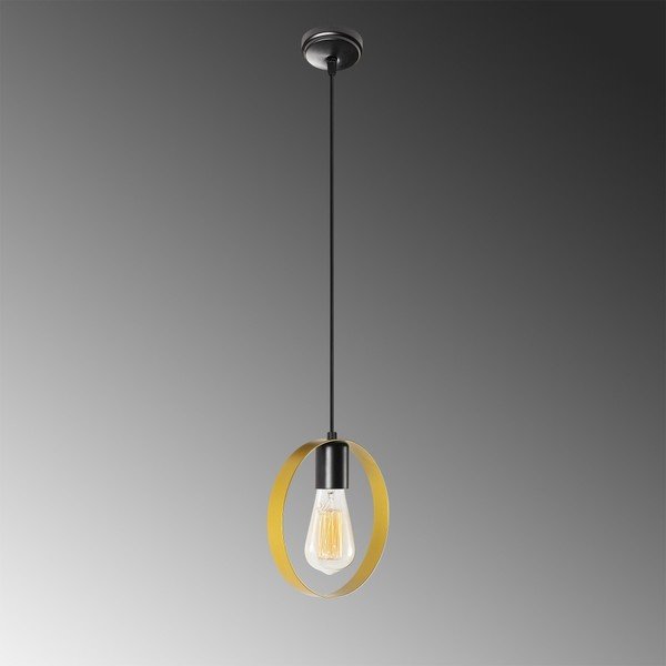 Lampada a sospensione in metallo nero e oro Opviq luci Simeon - Opviq lights-image-1