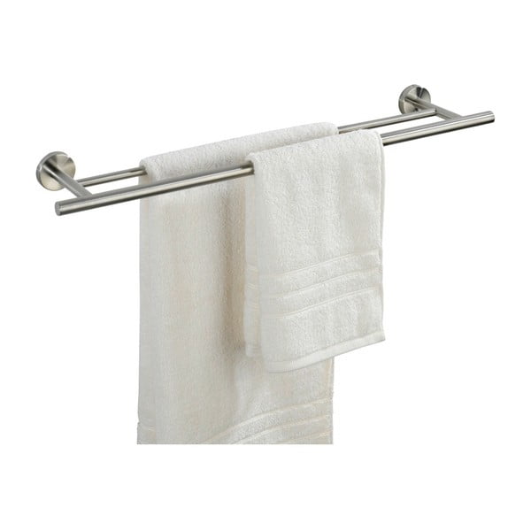 Portasciugamani a parete in acciaio inox in argento opaco Bosio - Wenko-image-1
