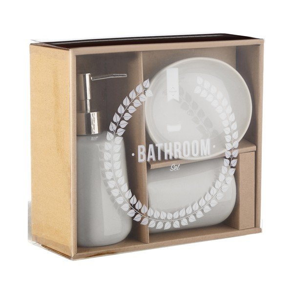 Set di accessori per il bagno in pietra bianco Moon – Premier Housewares-image-3