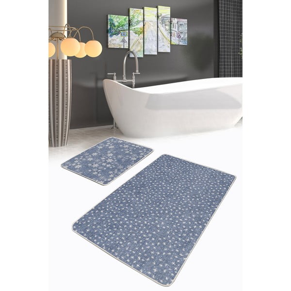 Tappetini da bagno blu in set da 2 100x60 cm - Minimalist Home World-image-2