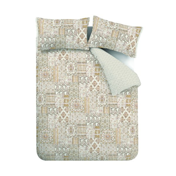 Biancheria da letto in cotone beige 200x200 cm Iniko Patchwork - Pineapple Elephant