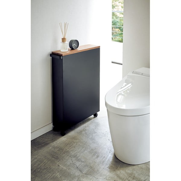 Mobile da bagno nero in metallo 47,5x81 cm Tower - YAMAZAKI-image-4