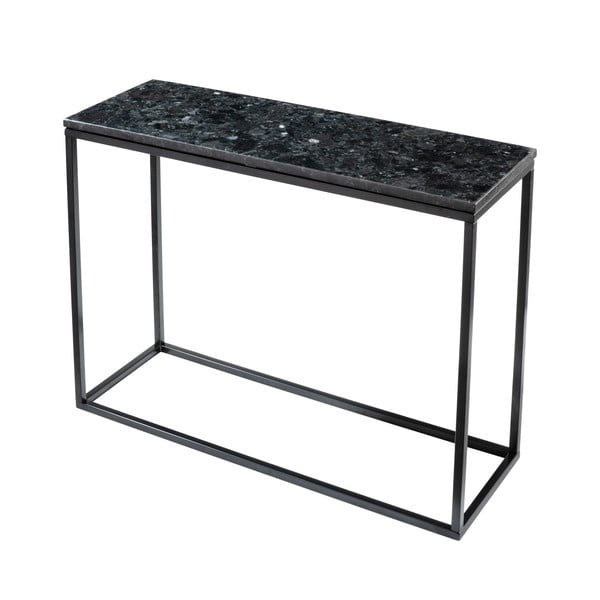 Consolle in granito nero con base nera, lunghezza 100 cm - RGE