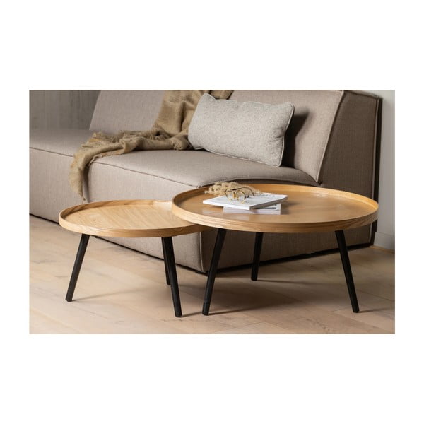 Tavolino beige e nero , ø 60 cm Mesa - WOOOD-image-4