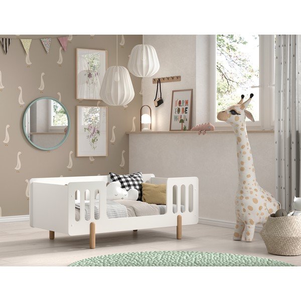 Lettino in legno di pino bianco 70x140 cm SMILE - Vipack-image-1