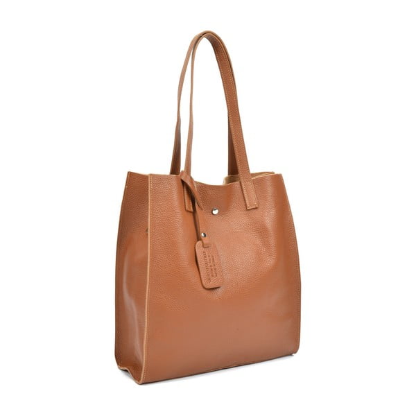 Borsa Meggie in pelle marrone cognac - Isabella Rhea-image-2