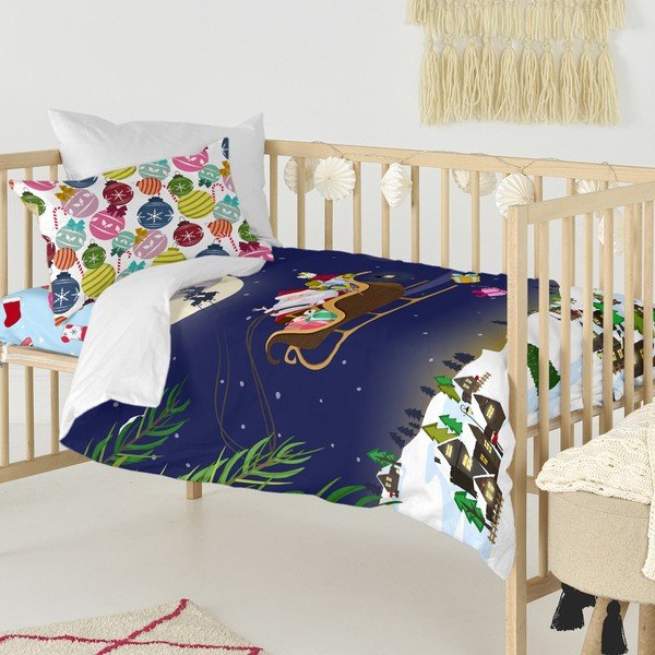 Copripiumino e cuscino in cotone per bambini , 100 x 120 cm Merry Christmas - Mr. Fox-image-2