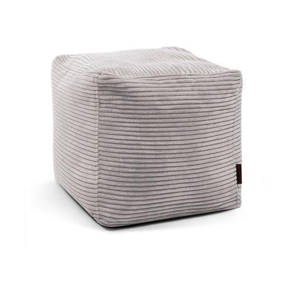 Puof a sacco grigio chiaro con rivestimento in velluto a coste Up! MooG – SLOWDOWN