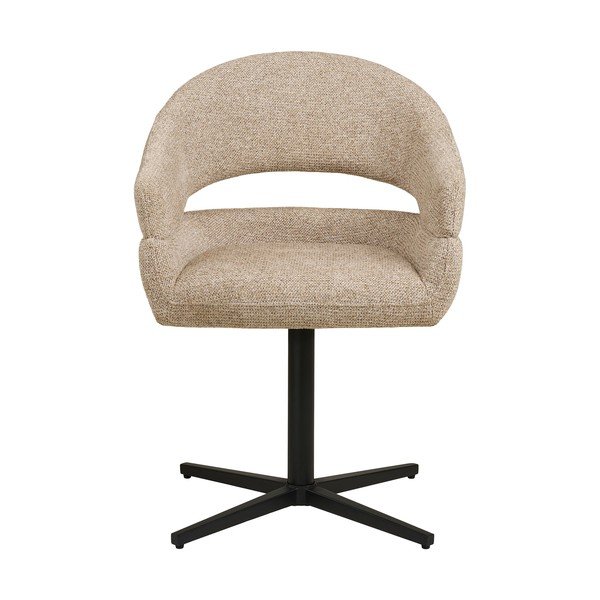 Sedia da pranzo beige in imbottito con braccioli Dover – House Nordic-image-2